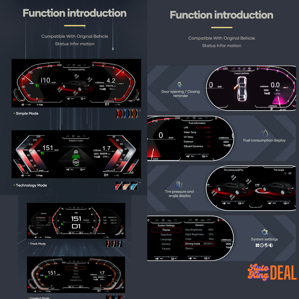 Tableau de Bord Numérique pour BMW X1 (2016-2020) – Version Nouvelle Génération Plug & Play (Copie) (Copie)